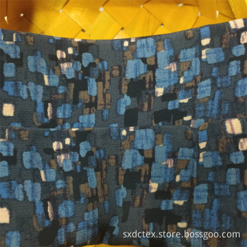 Woven Viscose Fabric Fuzzy Check Printed Fabric